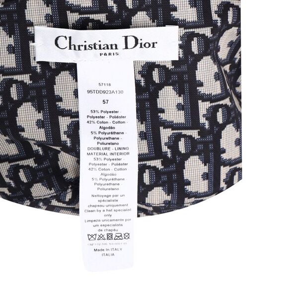 Dior Oblique Teddy- D Reversible Bucket Hat in Navy Blue Cotton - Picture 4 of 8